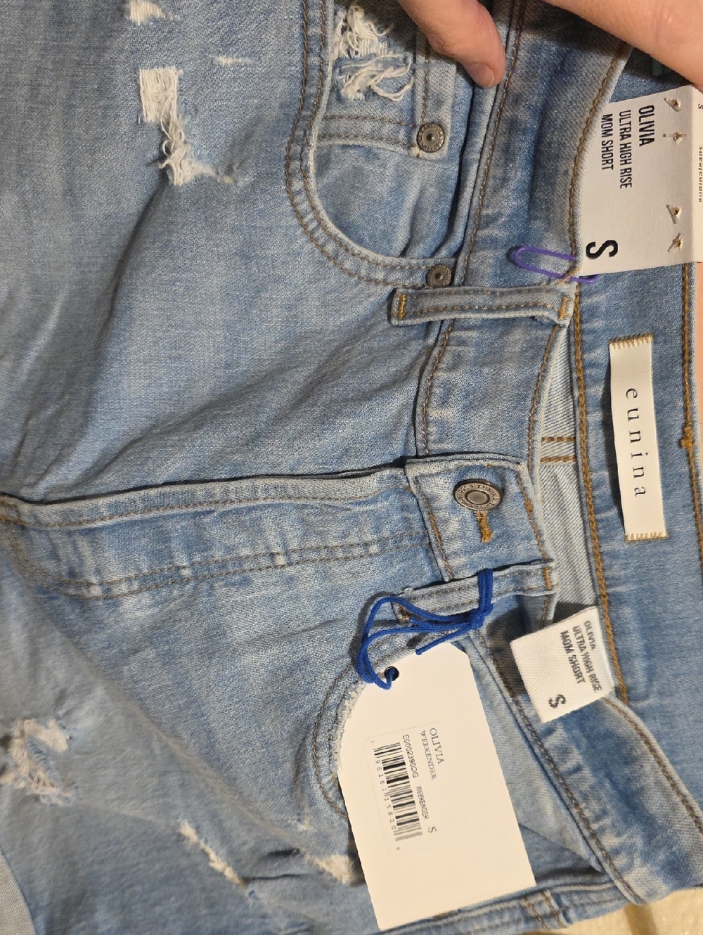 Eunina Light Blue Distressed Women’s Jeans - Olivia High Rise